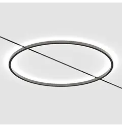 Трековий cвітильник MICRO_LINE AURA M IN, indirect light, D267mm, W8mm, H10mm, LED 12W, 3000K, 110°, 127Lm, CRI>90, 48V, DIM DALI, IP20, опаловий, титановий/чорний