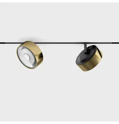 Прожектор MICRO_LINE SOL MINI, D75mm, H26mm, LED 6.3W, 3000K, 38°, 580Lm, CRI>90, 48V, Вкл./Викл., IP20, латунь/чорний