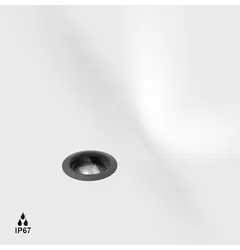 Світильник вбудований, асиметричний UPP50 WW, D50mm, H43mm, LED 4.2W, 3000K, 25°x30°, 192Lm, CRI>90, 350mA блок живлення не в комплекті, IP67, wire 2000mm, прозоре скло, графіт