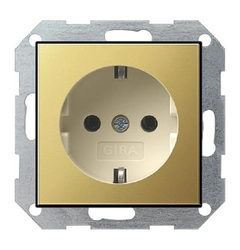 Розетка c з/к System55 Gira 0188614 Латунь / Кремовый