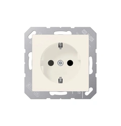 Розетка с ж/к с защитн. шторки 230V/16A ECO PROFI, цвет слоновая кость