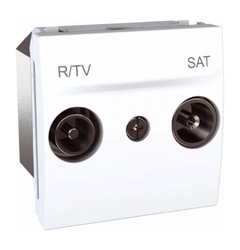 Розетка телевизионная одиночная ТV-R-SAT 2-м. Unica белый MGU3.454.18