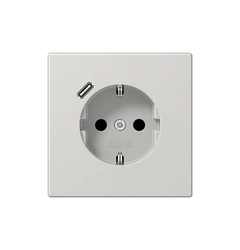 Розетка с ж/у и USB-портом типа C (Quick Charge), JUNG LS1520-18CLG светло-серый