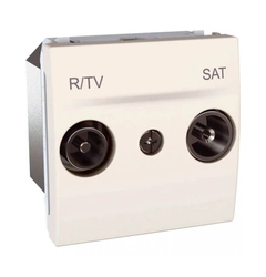 Розетка телевизионная проходная ТV-R-SAT 2-м. Unica слоновая кость MGU3.456.25