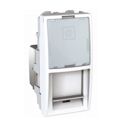 Розетка комп. RJ-45. кат.5 экран. 1-м. Unica белый MGU3.472.18