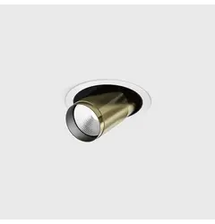 Вбудований стельовий поворотний світильник з рамкою TUB M OUT, D52мм, H60мм, CREE LED 12W, 1210Lm, 4000K, 50°, CRI>90, 300mA, IP20, білий/латунь