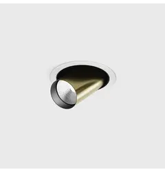 Вбудований стельовий поворотний світильник з рамкою TUB M OUT, D52мм, H60мм, CREE LED 12W, 1210Lm, 4000K, 50°, CRI>90, 300mA, IP20, білий/латунь