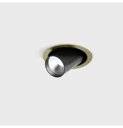 Вбудований стельовий поворотний світильник з рамкою TUB M OUT, D52мм, H60мм, CREE LED 12W, 1210Lm, 3000K, 50°, CRI>90, 300mA, IP20, латунь/чорний