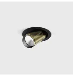 Вбудований стельовий поворотний світильник з рамкою TUB M OUT, D52мм, H60мм, CREE LED 12W, 1210Lm, 4000K, 50°, CRI>90, 300mA, IP20, чорний/латунь