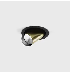 Вбудований стельовий поворотний світильник з рамкою TUB M OUT, D52мм, H60мм, CREE LED 12W, 1210Lm, 4000K, 50°, CRI>90, 300mA, IP20, чорний/латунь