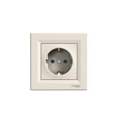 Розетка с заземляющим контактом Asfora, (крем) EPH2900123