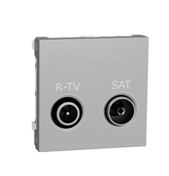 Розетка R-TV/SAT, проходная, 2-мод., Unica New NU345630 алюминий