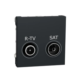 Розетка R-TV/SAT, проходная, 2-мод., Unica New NU345654 антрацит