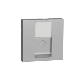 Розетка комп. 1-я., RJ45, кат.5 STP, 2-мод., Unica New, NU341330, алюминий