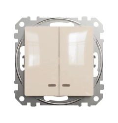 Выключатель с подсветкой 2-кл SE Sedna Design SDD112105L бежевый