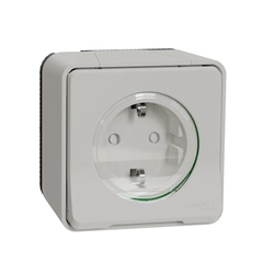 Розетка с шторками и с/у IP55, белый, наружный монтаж Mureva Styl Schneider Electric MUR39034