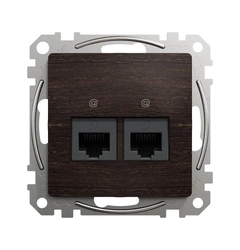 Компьютерная розетка 2-я. RJ45 кат. 5е UTP SE Sedna Elements SDD181452 венге