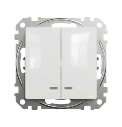 Выключатель с подсветкой 2-кл SE Sedna Design SDD111105L белый