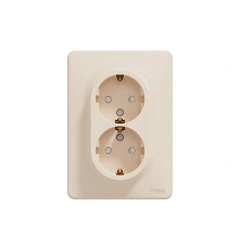 Розетка 2-я с/у со шторками SE Sedna Design SDD312221 бежевый