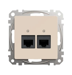 Компьютерная розетка 2-я. RJ45 кат. 5е UTP SE Sedna Design SDD112452 бежевый
