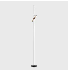 Торшер POINTER FLOOR, D200mm, D25mm, H1800mm, LED 6W, 137Lm, 20°, 3000K, CRI>90, IP20, снова: чорний/голова: шампань (champagne gold)