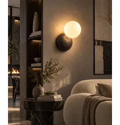 Настенный светильник Stone Lamp черный 052087/1 w bk