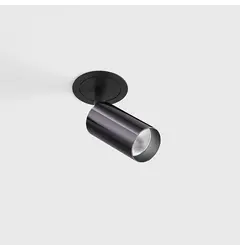 Вбудований стельовий поворотний світильник з рамкою NANO TUB S TRIM, D30мм, H60мм, CREE LED 4.5W, 491Lm, 3000K, 50°, CRI>90, 500mA, IP20, чорний/діамантово-чорний