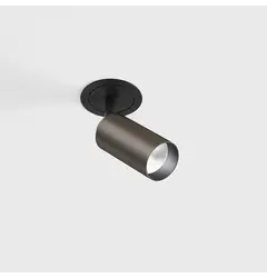 Вбудований стельовий поворотний світильник з рамкою NANO TUB S TRIM, D30мм, H60мм, CREE LED 4.5W, 491Lm, 3000K, 50°, CRI>90, 500mA, IP20, чорний/титановий