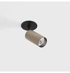 Вбудований стельовий поворотний світильник з рамкою NANO TUB S TRIM, D30мм, H60мм, CREE LED 4.5W, 491Lm, 3000K, 50°, CRI>90, 500mA, IP20, чорний/бежевий