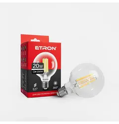 LED лампа ETRON Filament 1-EFP-172 G95 E27 20W 4200K clear glass