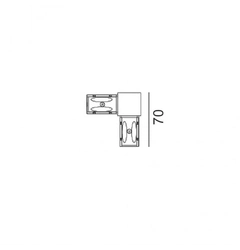 З'єднувач електричний L-подібний накладний LTX IN_LINE CORNER 90 06.SE90HR.BK