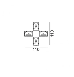 З'єднувач електричний Х-подібний накладний LTX IN_LINE CORNER X 06.SEQHR.BK