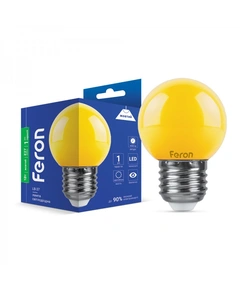 Светодиодная лампа Feron LB-37 1Вт E27 желтая | 25597