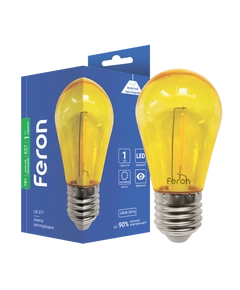 Декоративная светодиодная лампа Feron LB-371 1Вт E27 желтая прозрачная | 01899