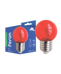 Светодиодная лампа Feron LB-37 1Вт E27 красная прозрачная | 01895
