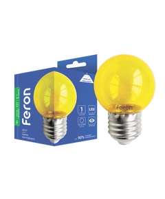 Світлодіодна декоративна лампа Feron LB-37 1Вт E27 жовта прозрачна