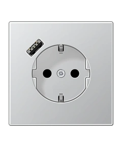 Розетка с ж/у и USB-портом типа A, JUNG AL1520-18A Алюминий
