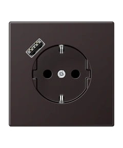 Розетка с ж/у и USB-портом типа A, JUNG AL1520-18AD Dark