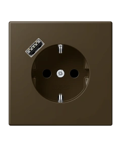 Розетка с ж/у и USB-портом типа A, JUNG ME1520-18AAT латунь Antik