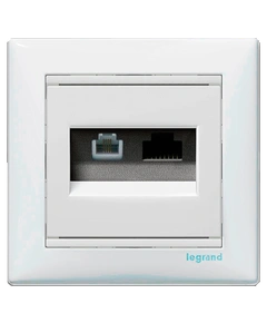 Информационная розетка «телефон+компьютер» 770080 Legrand Valena, цвет белый