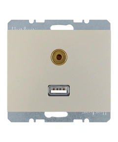 Розетка USB/3.5мм аудіо, нержавіюча сталь, «K.5» 3315397004