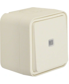 Переключатель контрольный с подсветкой IP55, полярно белый, 10АX/250В W.1