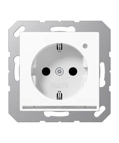 Розетка SCHUKO із LED підсвічуванням, JUNG A1520-OWWLNW, колір білий