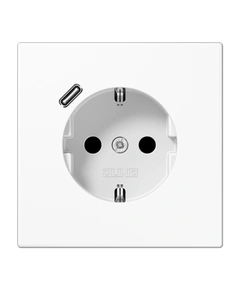 Розетка с ж/у и USB-портом типа C (Quick Charge), JUNG LS1520-18CWW белый