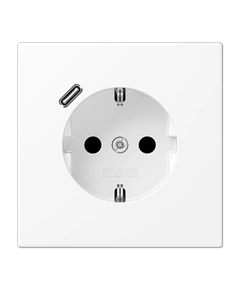 Розетка із з/к та USB-портом типу C (Quick Charge), JUNG LS1520-18CWWM біло-матовий