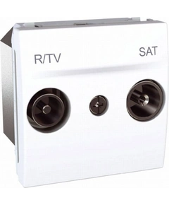 Розетка телевізійна прохідна ТV-R-SAT 2-м. Unica білий MGU3.456.18