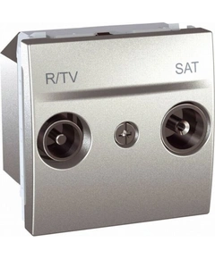 Розетка телевізійна прохідна ТV-R-SAT 2-м. Unica алюміній MGU3.456.30