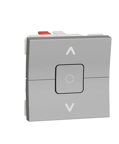 Вимикач 2-клавішний, для жалюзі, з фіксацією, сх. 4, Unica New NU320830 алюміній