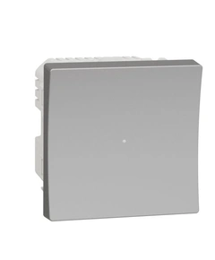 Релейный выключатель Wiser нажимной, 10А, Unica New NU353730 алюминий
