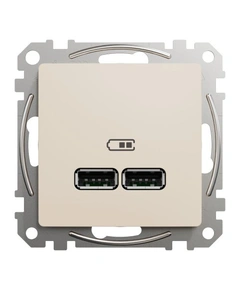 USB розетка тип A+A 2,1A SE Sedna Design SDD112401 бежевий